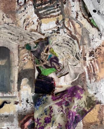 Ruined grandmother and white ghost figure
